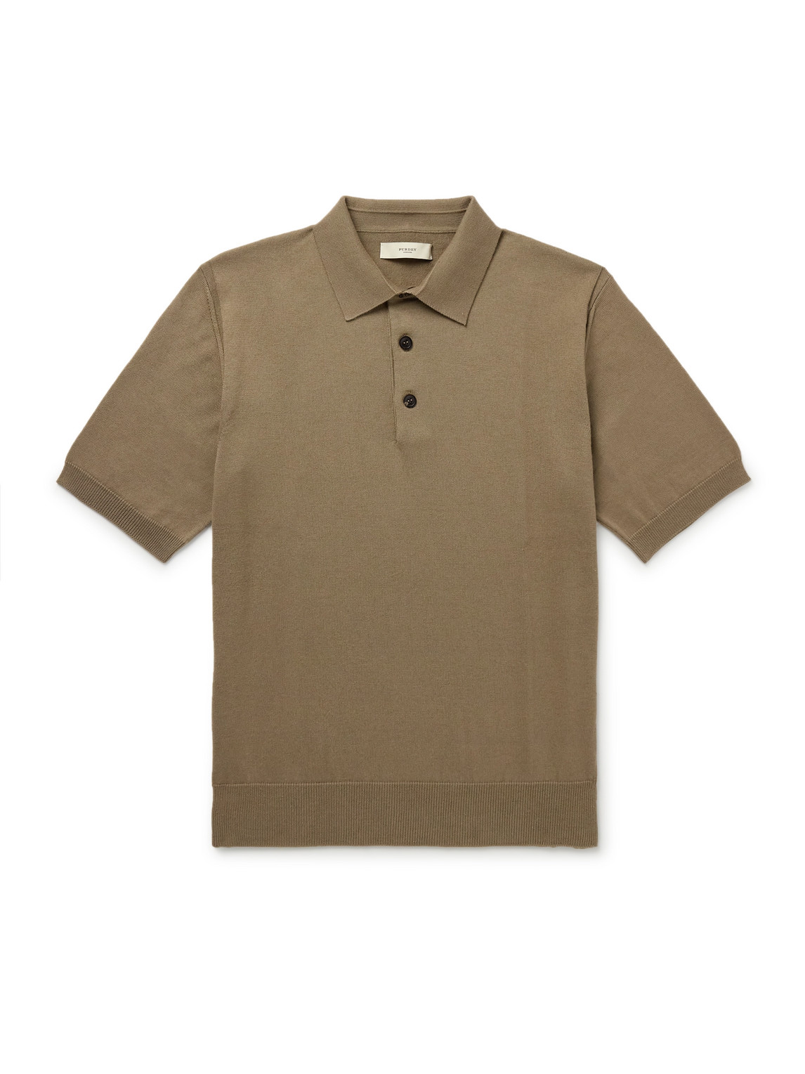 Purdey - Cotton and Cashmere-Blend Polo Shirt - Men - Green - M von Purdey