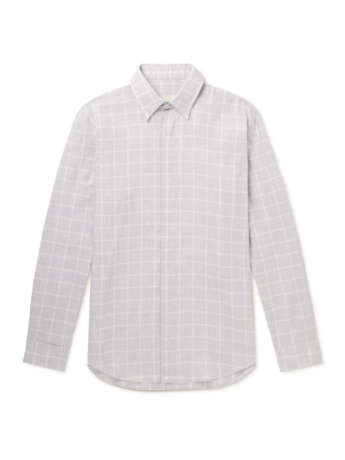 Purdey - Estate Checked Cotton-Flannel Shirt - Men - Gray - UK/US 16.5 von Purdey
