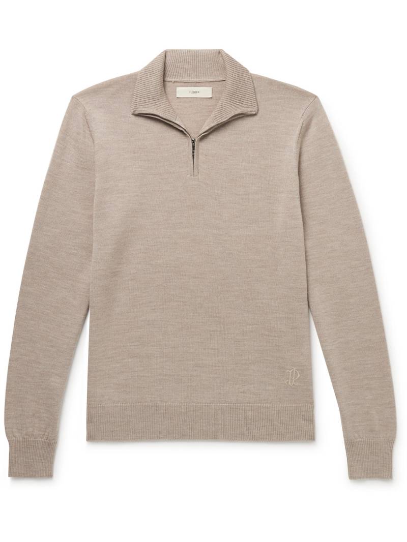 Purdey - Linton Wool Half-Zip Sweater - Men - Brown - M von Purdey