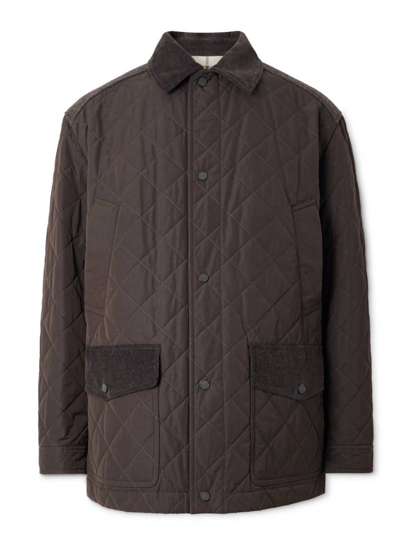 Purdey - Winchester Corduroy and Knit-Trimmed Quilted Padded Shell Jacket - Men - Brown - L von Purdey