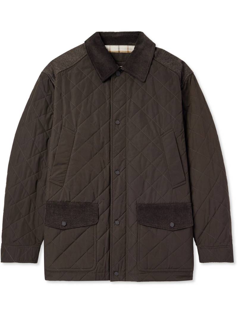 Purdey - Winchester Corduroy and Knit-Trimmed Quilted Padded Shell Jacket - Men - Brown - M von Purdey