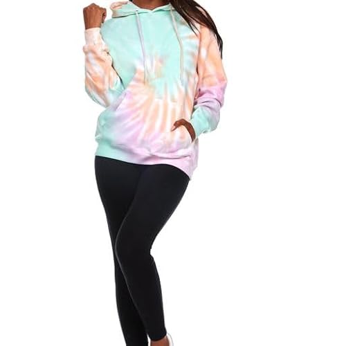 Pure Essence Tie Dye Sweatpants, Langarm T-Shirts, Hoodies, und Sweatshirts mit Rundhalsausschnitt (Größen S, M, L, XL), Mint Swirl, M von Pure Essence