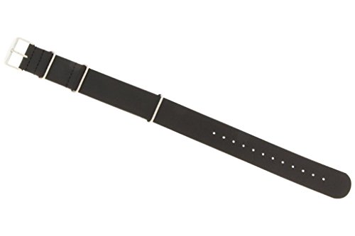 PUREgrey Uhrenarmband 22mm Echt Leder schwarz Durchzugsband im NATO Design von Pure Grey