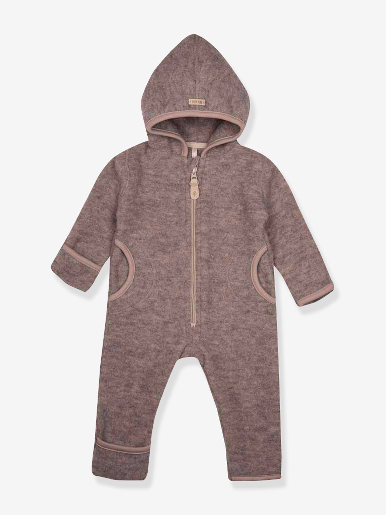 Fleece-Overall Baby mit Kapuze PURE PURE by Bauer aus Merinowolle meliert Fleece-Overall Baby mit Kapuze PURE PURE by Bauer aus Merinowolle meliert von Pure Pure By Bauer