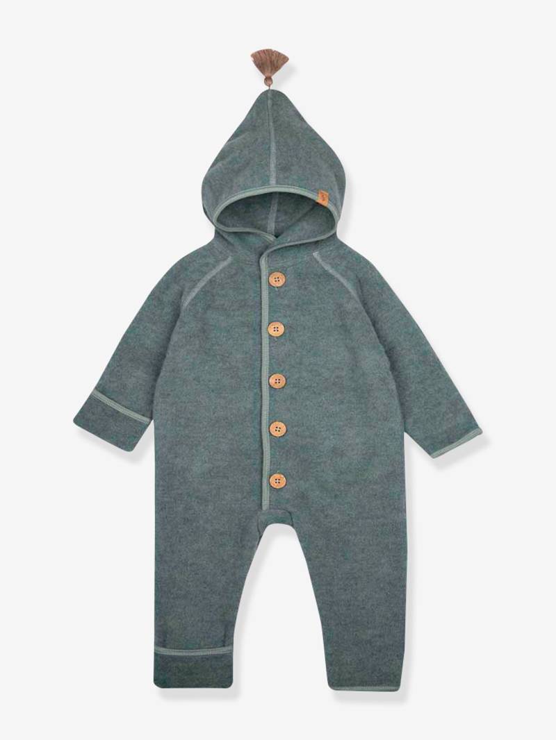 Fleece-Overall Baby mit Zwergenkapuze PURE PURE by Bauer Merinowolle salbei von Pure Pure By Bauer