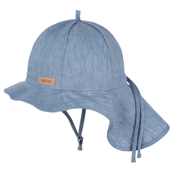 Pure Pure - Kid's Mini-Nackenschutz Leinen - Cap Gr 49 cm grau von Pure Pure