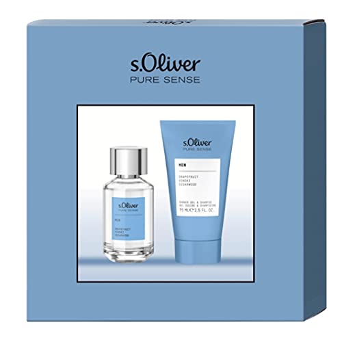 s.Oliver® Pure Sense Men | Geschenkset - puristisch und klar - natürlicher Duft, der Lebendigkeit und Maskulinität verkörpert | Eau de Toilette 30ml Natural Spray und Duschgel 75ml von Pure Sense