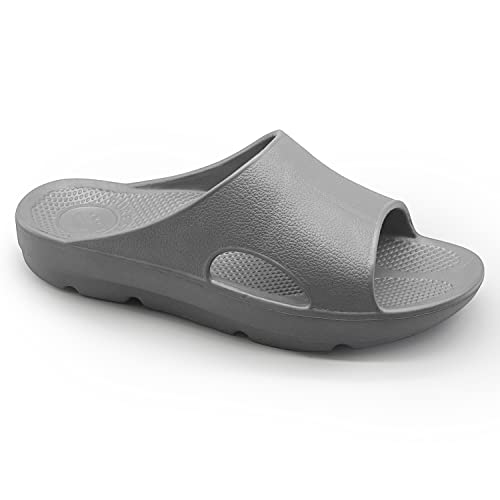 Pure Stride Therapeutische Slides, orthopädische Sandalen für Plantarfasziitis, Mittelfuß- und Fersensporn, zur Schmerzlinderung und Unterstützung des Fußgewölbes, GRAU, 12 Women/11 Men Pure Stride Therapeutische Slides, orthopädische Sandalen für Plantarfasziitis, Mittelfuß- und Fersensporn, zur Schmerzlinderung und Unterstützung des Fußgewölbes, GRAU, 12 Women/11 Men von Pure Stride