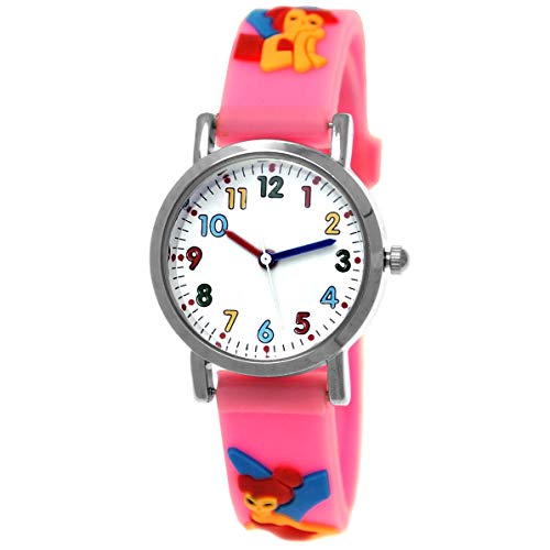 Pure Time® Kinder-Uhr Mädchen-Uhr für Kinder Mädchen Silikon Kautschuk Armband-Uhr Uhr mit 3D Elfe Feen Motiv Rosa Pink Blau Gelb Rot Bunt von Pure-Time-Germany