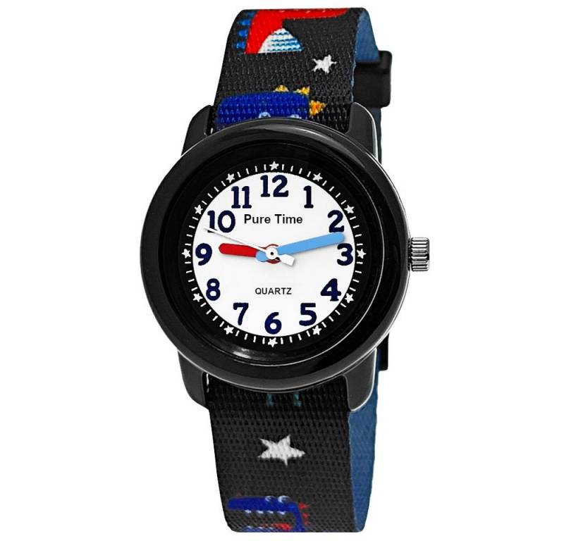 Pure Time Quarzuhr Kinderuhr, Moderne Kinder Textil Armbanduhr, ideal als Geschenk mit Verpackung, für Kinder ab 3 Jahren von Pure Time
