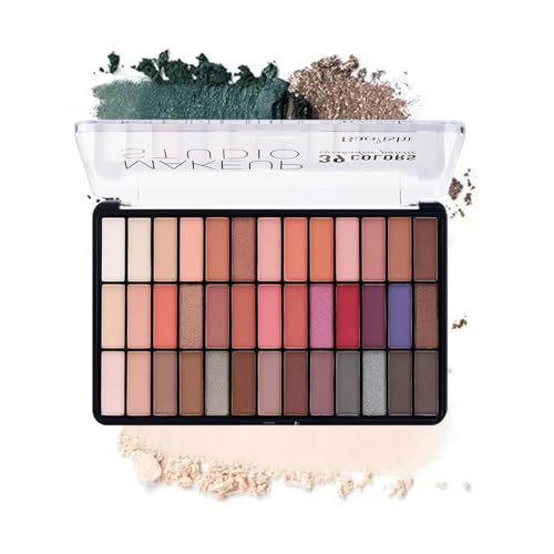 Pure Vie Lidschatten Palette Bunt, 39farben Eyeshadow Palette Nudetöne Glitzer Lidschatten Liedschatenpalete, Matte Glitter Nude Eyeshadow Make-up Sets Glitzer Schminke für Mädchen Frauen(#492) von Pure Vie