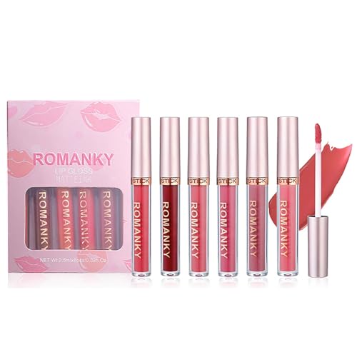 Pure Vie Lipgloss Lippenstift Set 6Colors Lipliner Lip Tint Set Wasserdicht Langlebig Beauty Liquid Lipstick Lip Makeup Cosmetics Hochpigmentiert Schönheits Skosmetik für Frauen Mädchen Geschenk von Pure Vie