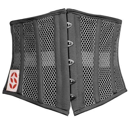 Pure sharp Damen Heavy Duty Stahl Knoed Mesh Taille Trainer Shaper Unterbrust Korsett Body Shaper Unterbrust Korsett, Schwarz , L von Pure sharp