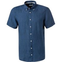 PURE Herren Kurzarmhemd blau Leinen von Pure