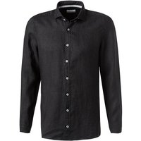 PURE Herren Hemd schwarz Leinen von Pure