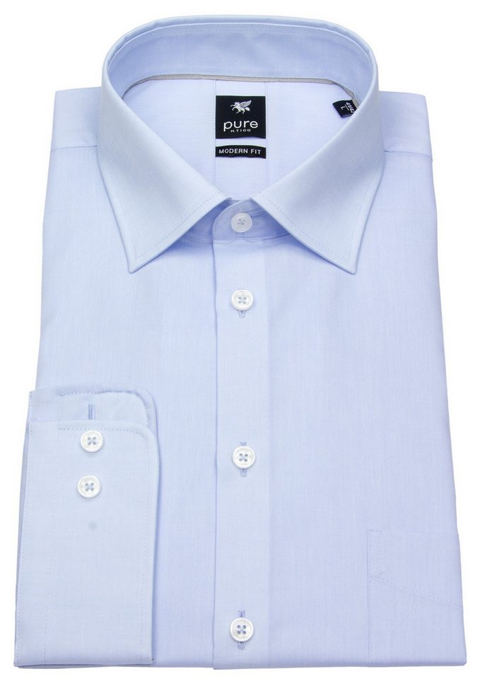 Pure Businesshemd Modern Fit leicht tailliert bügelfrei Kentkragen von Pure