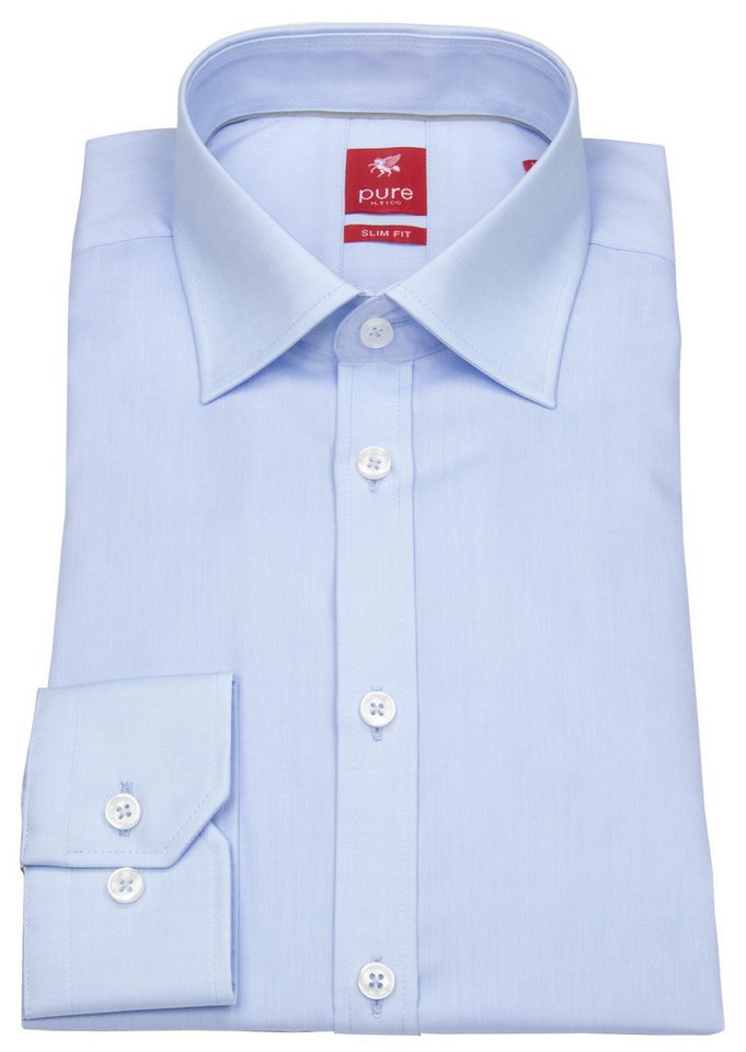 Pure Businesshemd Slim Fit stark tailliert bügelfrei Kentkragen von Pure