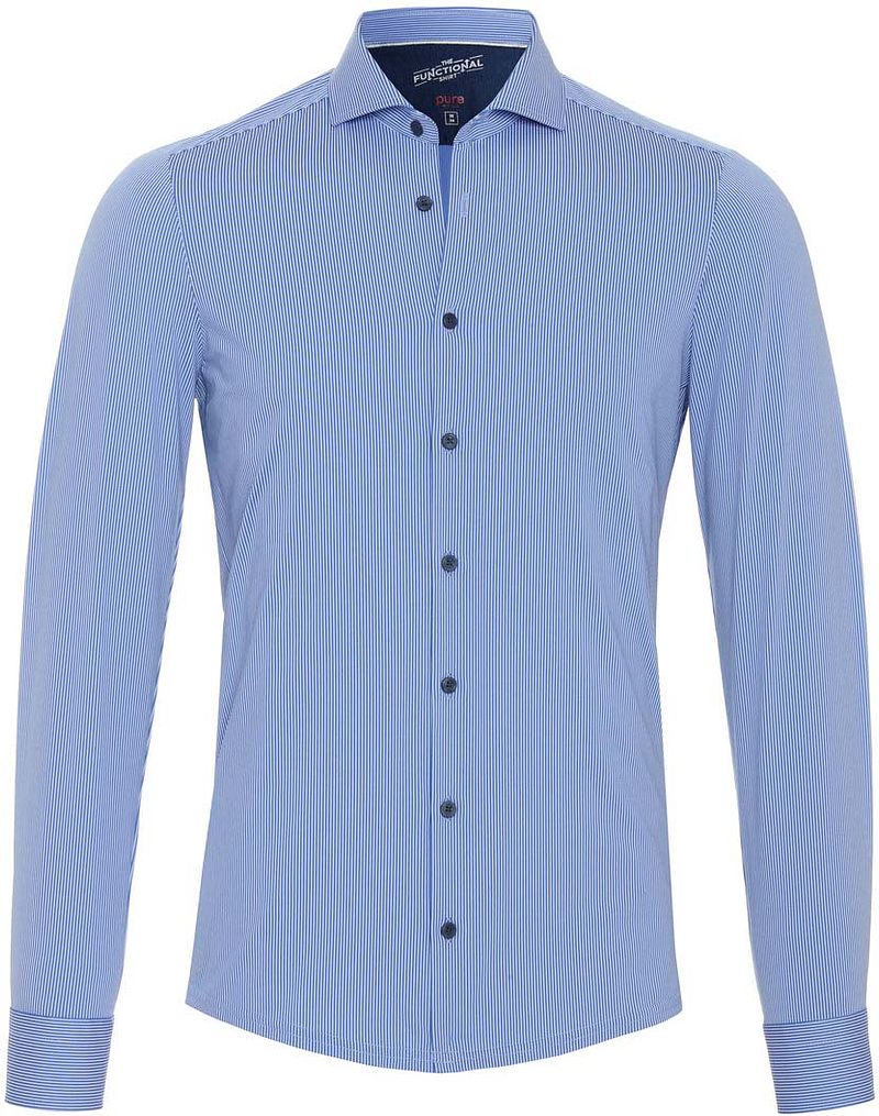 Pure Functional Shirt Streifen Navy - Größe 38 von Pure