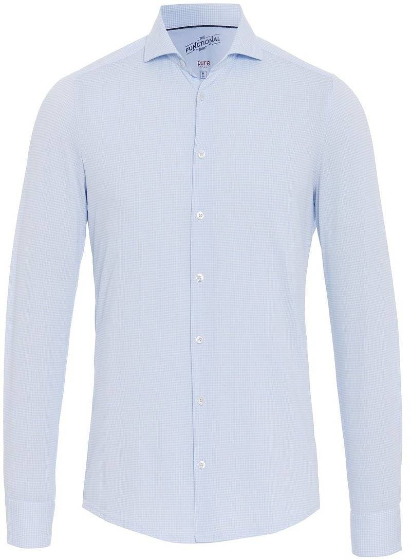 Pure Hemd Functional Pied De Poule Blau - Größe 40 von Pure