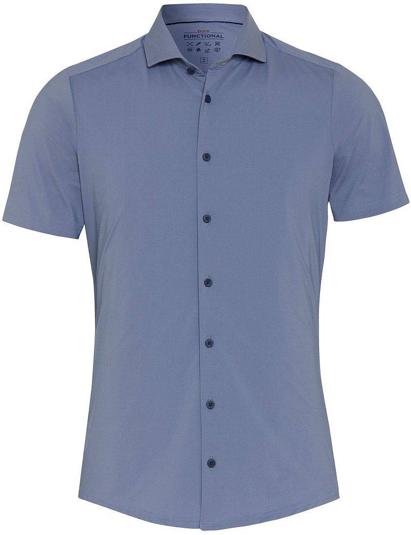 Pure Kurzarmhemd The Functional Shirt Blue - Größe 44 von Pure