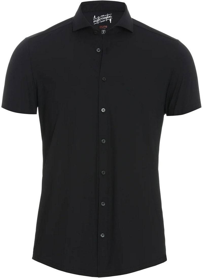 Pure Kurzarmhemd The Functional Shirt Blau-Schwarz - Größe 39 von Pure