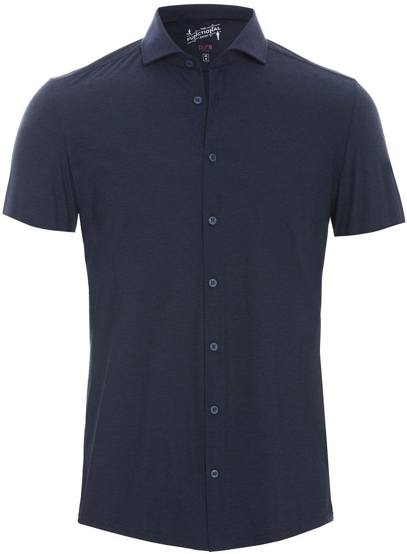 Pure Kurzarmhemd The Functional Shirt Navy - Größe 39 von Pure