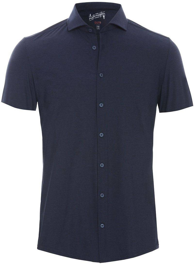 Pure Kurzarmhemd The Functional Shirt Navy - Größe 43 von Pure