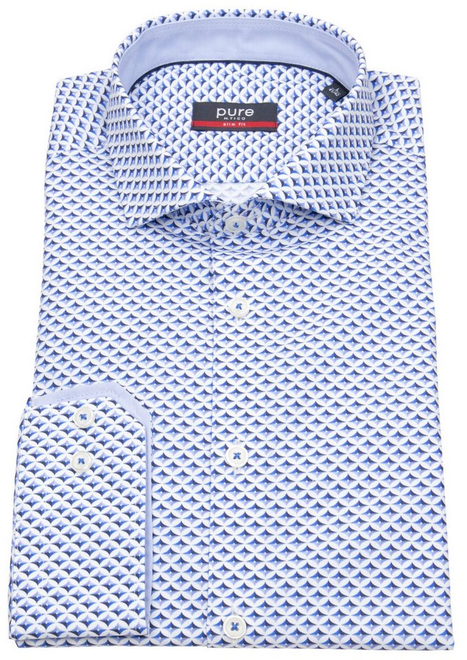 Pure Langarmhemd Slim Fit stark tailliert Haifischkragen von Pure