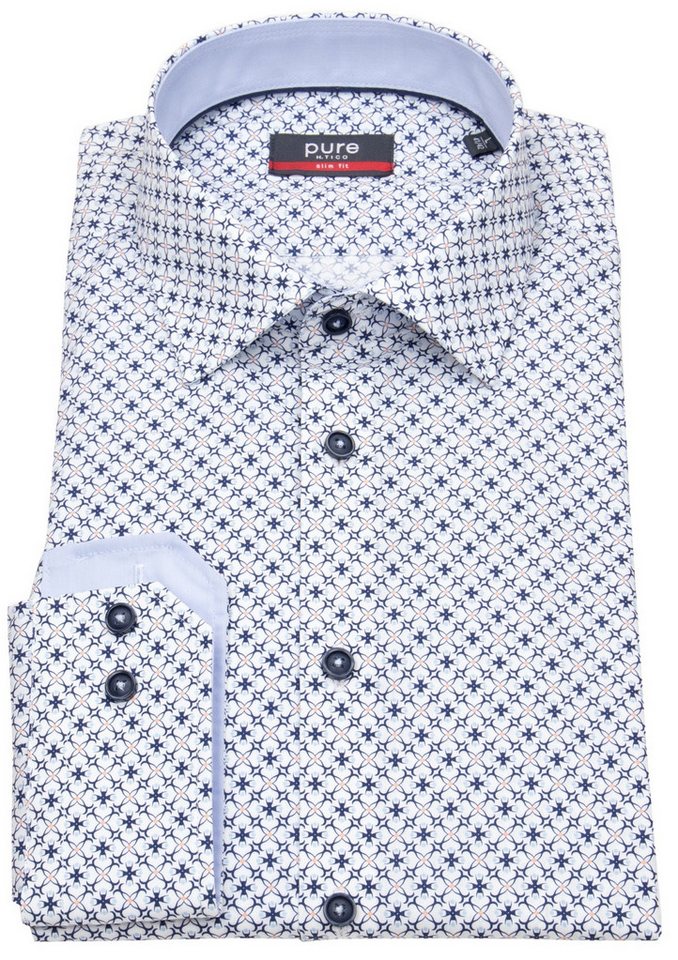 Pure Langarmhemd Slim Fit stark tailliert Kentkragen von Pure
