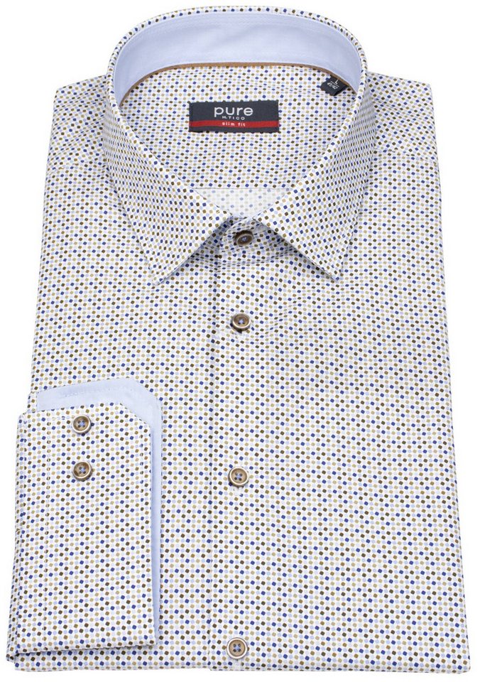Pure Langarmhemd Slim Fit stark tailliert Kentkragen von Pure