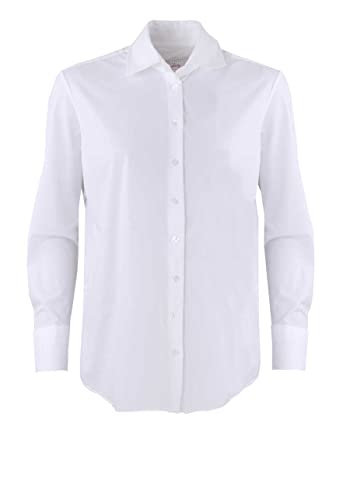 Pure Modern Functional Bluse Hemdkragen Zwei-Knopf-Manschette weiß Größe S von Pure