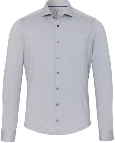 Pure Slim Fit Hemd Langarm Haifischkragen Functional Stretch grau Größe 46 von Pure