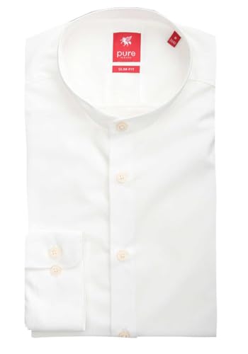 Pure Slim Fit Hemd Langarm Strehkragen Stretch beige Größe M von Pure