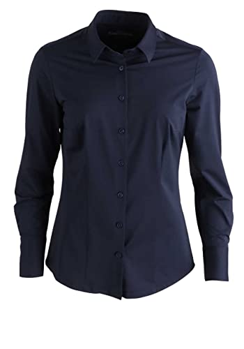 Pure Slim Functional Bluse Hemdenkragen Nachtblau Größe L von Pure