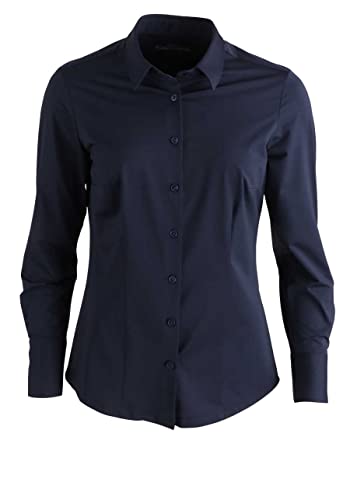 Pure Slim Functional Bluse Hemdenkragen Nachtblau Größe M von Pure