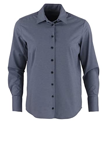 Pure Slim Functional Bluse Hemdkragen Zwei-Knopf-Manschette dunkelblau Größe XS von Pure