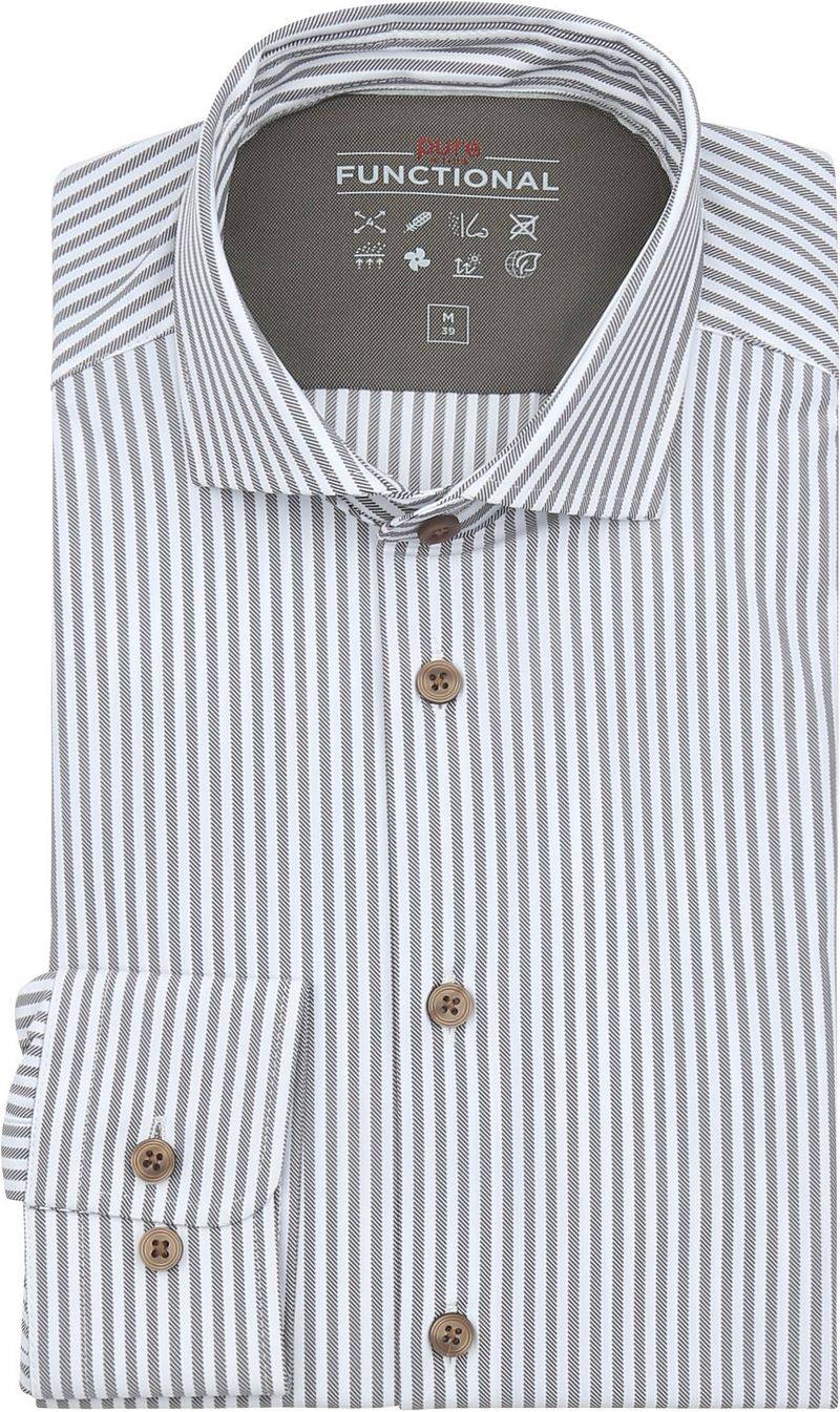 Pure The Functional Shirt Super Stretch Streifen Braun - Größe 44 von Pure