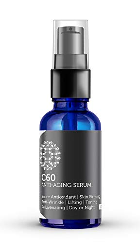 Carbon 60 Anti-Aging Serum 30ml mit Hyaluronsäure, Pflanzenstammzellen, Peptiden, Vitaminen B + C & Anti-Aging Faltenkomplexe für Männer und Frauen Hergestellt aus Bio-Inhaltsstoffen von PureC60OliveOil.com