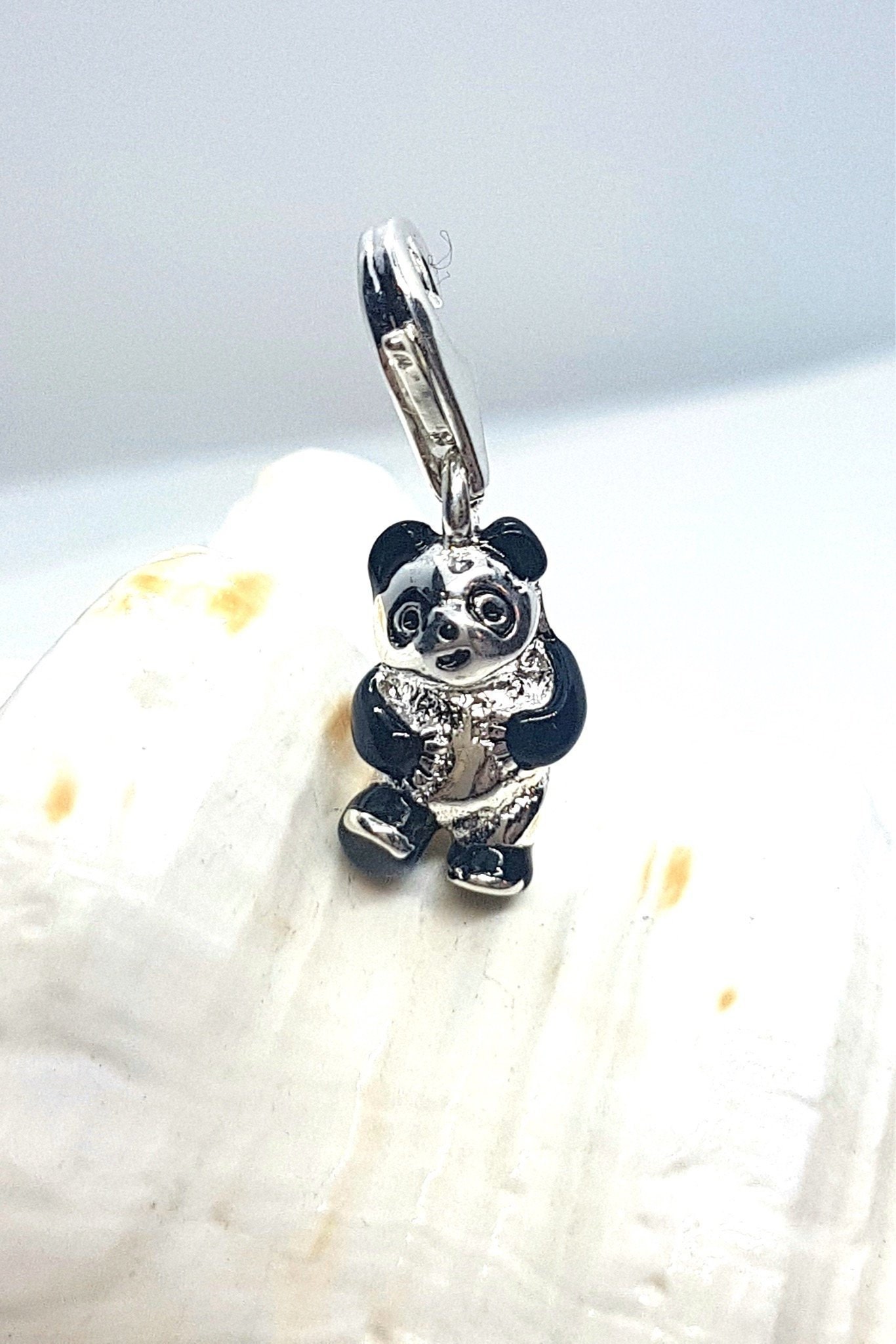 sterling Silver Panda Charm Cute Animal Pendant For Bracelets Or Necklaces 925 Enamel Bead Gift Kids & Lovers von PureEssentialDesigns