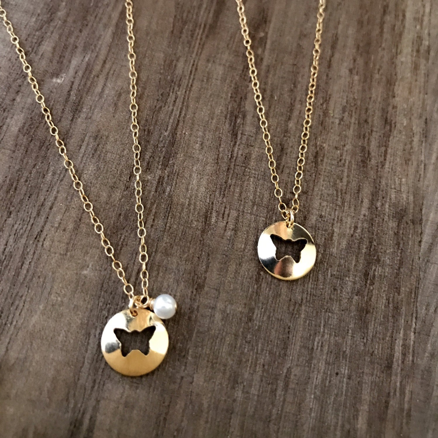 18K Gold Filled Charme Mit Schmetterling Ausschnitt Geburtsstein Zierliche Anhänger Chocker Zarten Gold Kette 18K Gold Filled Charme Mit Schmetterling Ausschnitt Geburtsstein Zierliche Anhänger Chocker Zarten Gold Kette von PureOneJewelry