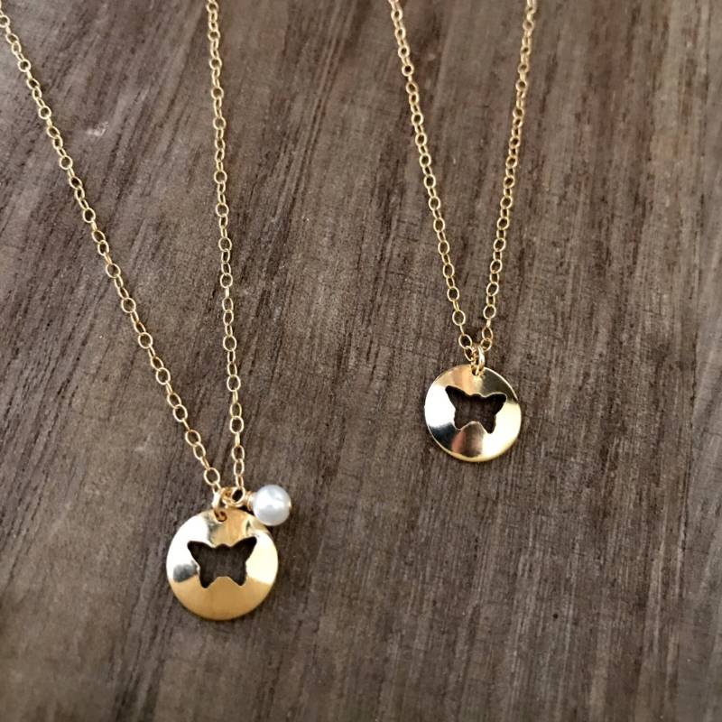 18K Gold Filled Charme Mit Schmetterling Ausschnitt Geburtsstein Zierliche Anhänger Chocker Zarten Gold Kette 18K Gold Filled Charme Mit Schmetterling Ausschnitt Geburtsstein Zierliche Anhänger Chocker Zarten Gold Kette von PureOneJewelry