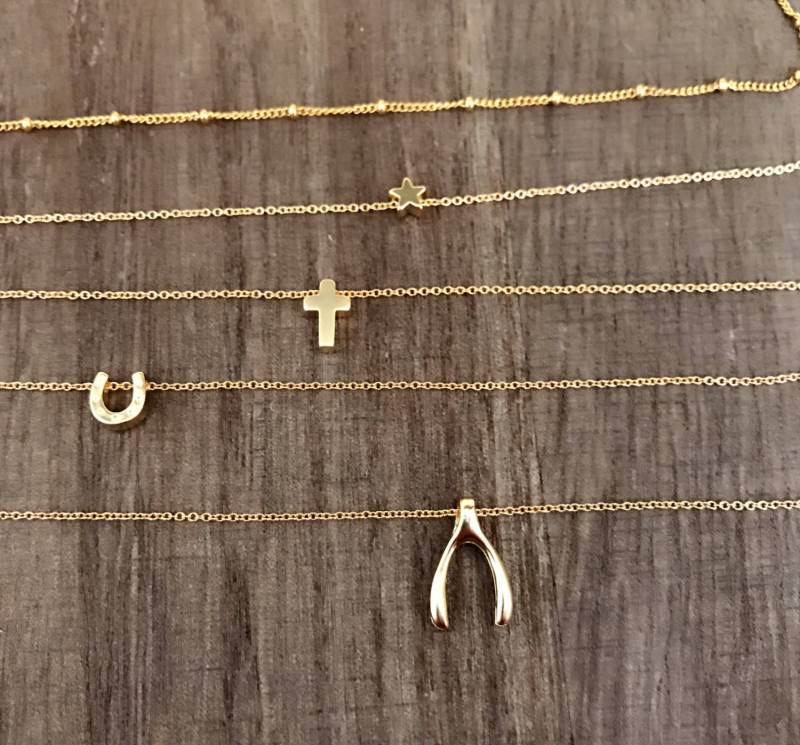 Glücksbringer Kette, Zierliche Wishbone Charme, Halskette, Kleine Schmuck Silber Glücksbringer Kette, Zierliche Wishbone Charme, Halskette, Kleine Schmuck Silber von PureOneJewelry