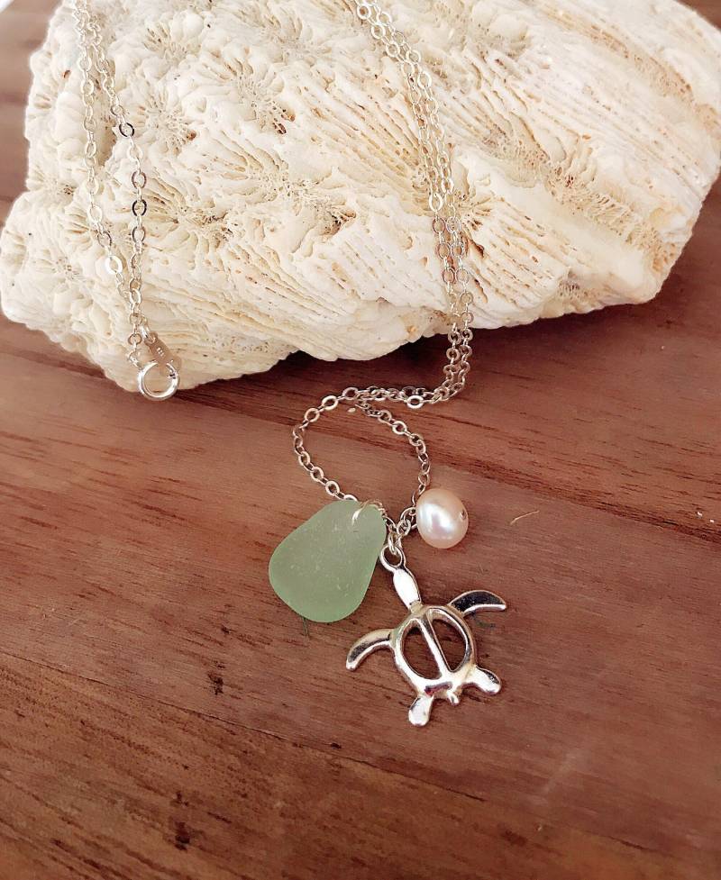 Große Meeresschildkröte Halskette, Silber Große Meer Glas Perle Unterwasserwelt Anhänger Niedlichen Schmuck, Alltäglichen Schmuck B Große Meeresschildkröte Halskette, Silber Große Meer Glas Perle Unterwasserwelt Anhänger Niedlichen Schmuck, Alltäglichen Schmuck B von PureOneJewelry
