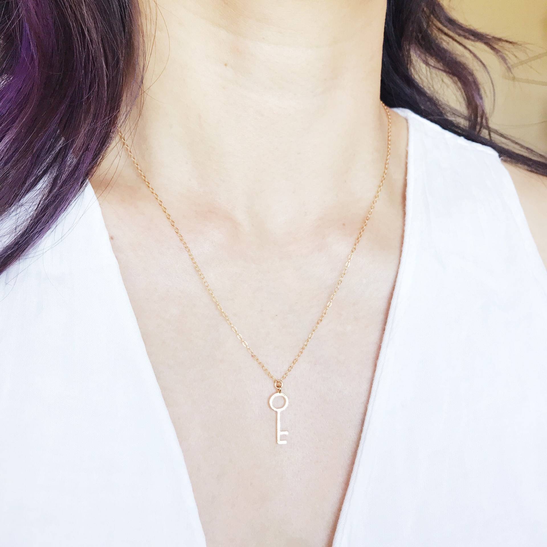 Zarte Schlüssel Halskette Gold Fill Oder Sterling Silber Kette Zu Ihrem Herzen Halskette, Valentinstaggeschenk Zarte Schlüssel Halskette Gold Fill Oder Sterling Silber Kette Zu Ihrem Herzen Halskette, Valentinstaggeschenk von PureOneJewelry