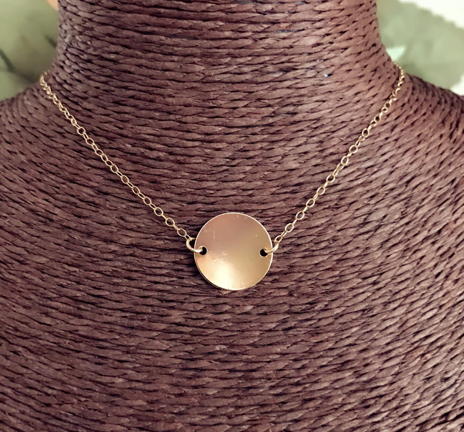 Zierliche Gold Satinhandschuhe, 15 Mm Goldene Schallplatte Link Halskette, Minimale Halskette Schichtung, Feine Goldkette, Funkelnde Zierliche Gold Satinhandschuhe, 15 Mm Goldene Schallplatte Link Halskette, Minimale Halskette Schichtung, Feine Goldkette, Funkelnde von PureOneJewelry
