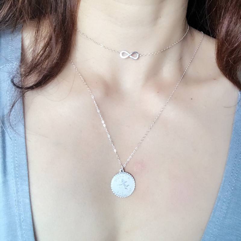sterling Silberkette Mit Zeichen Der Liebe Münze Anhänger Halskette, Liebe, Valentinstag-Tag-Geschenk-Idee, Lange Valentine Halskette sterling Silberkette Mit Zeichen Der Liebe Münze Anhänger Halskette, Liebe, Valentinstag-Tag-Geschenk-Idee, Lange Valentine Halskette von PureOneJewelry