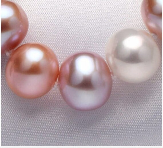 Aaa Süßwasserperlen Armband Sterling Silber Verschluss, Lila & Weiß von PurePurePearl