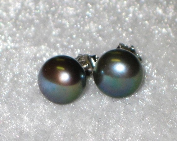 Ohrstecker Mit Süßwasserperlen in Pfauenoptik Sterling Silber | 7.5-8.0 Mm von PurePurePearl