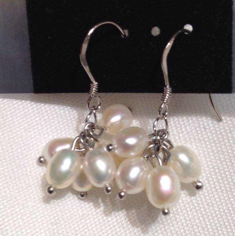 Süßwasser Perle Sterling Silber Ohrringe Brautschmuck von PurePurePearl