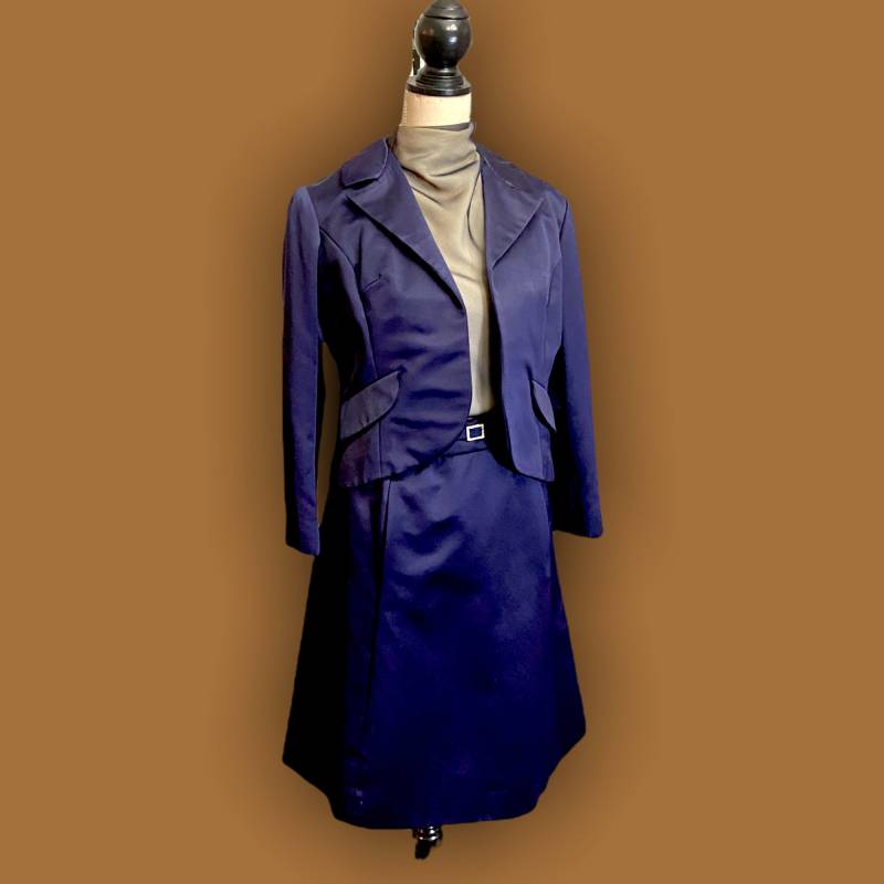 1960Er Mod 3 Stück Minirock Anzug Set Mit Ärmeln Cowl Neck Bluse von PureSalvation